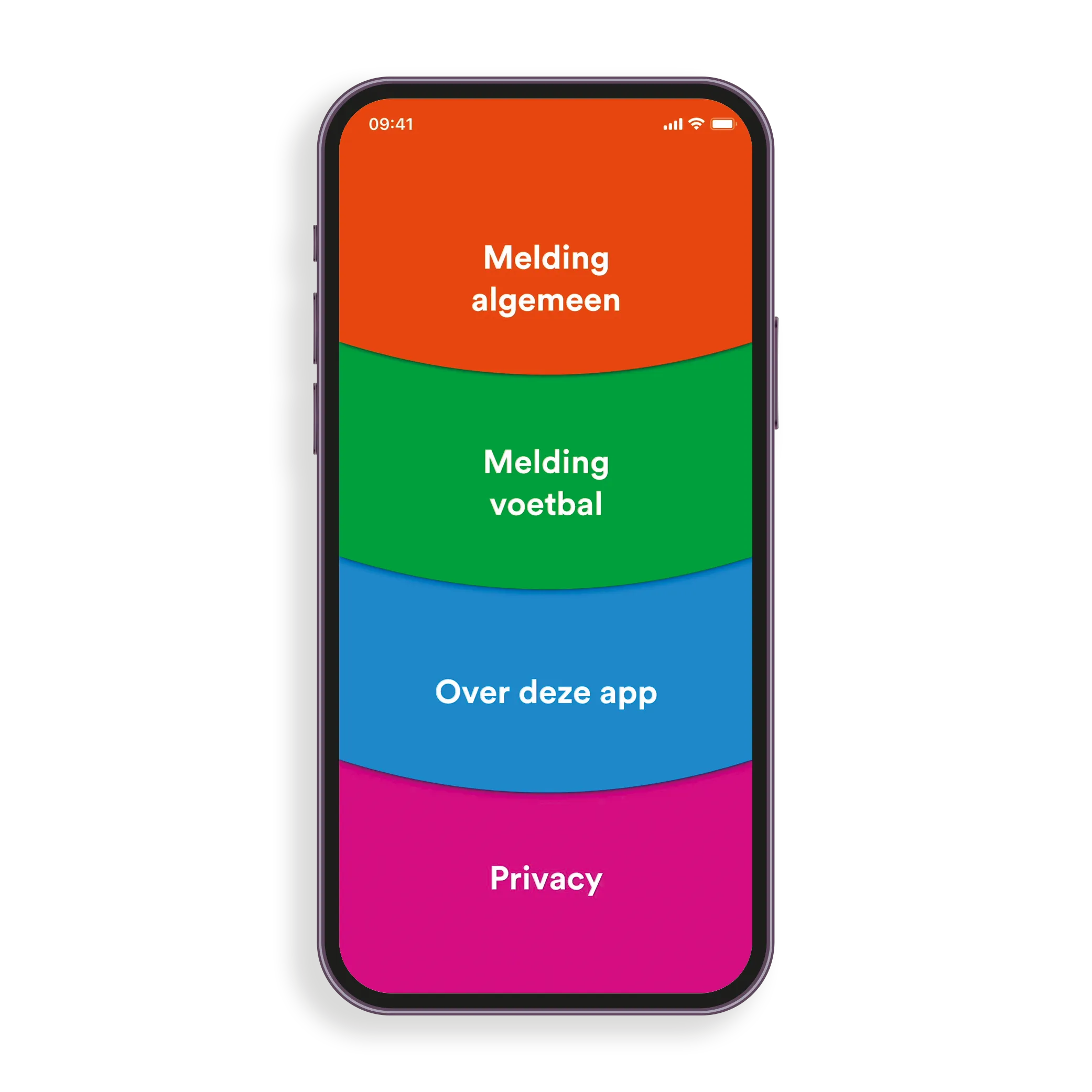 Discriminatie Melder app — navigatie