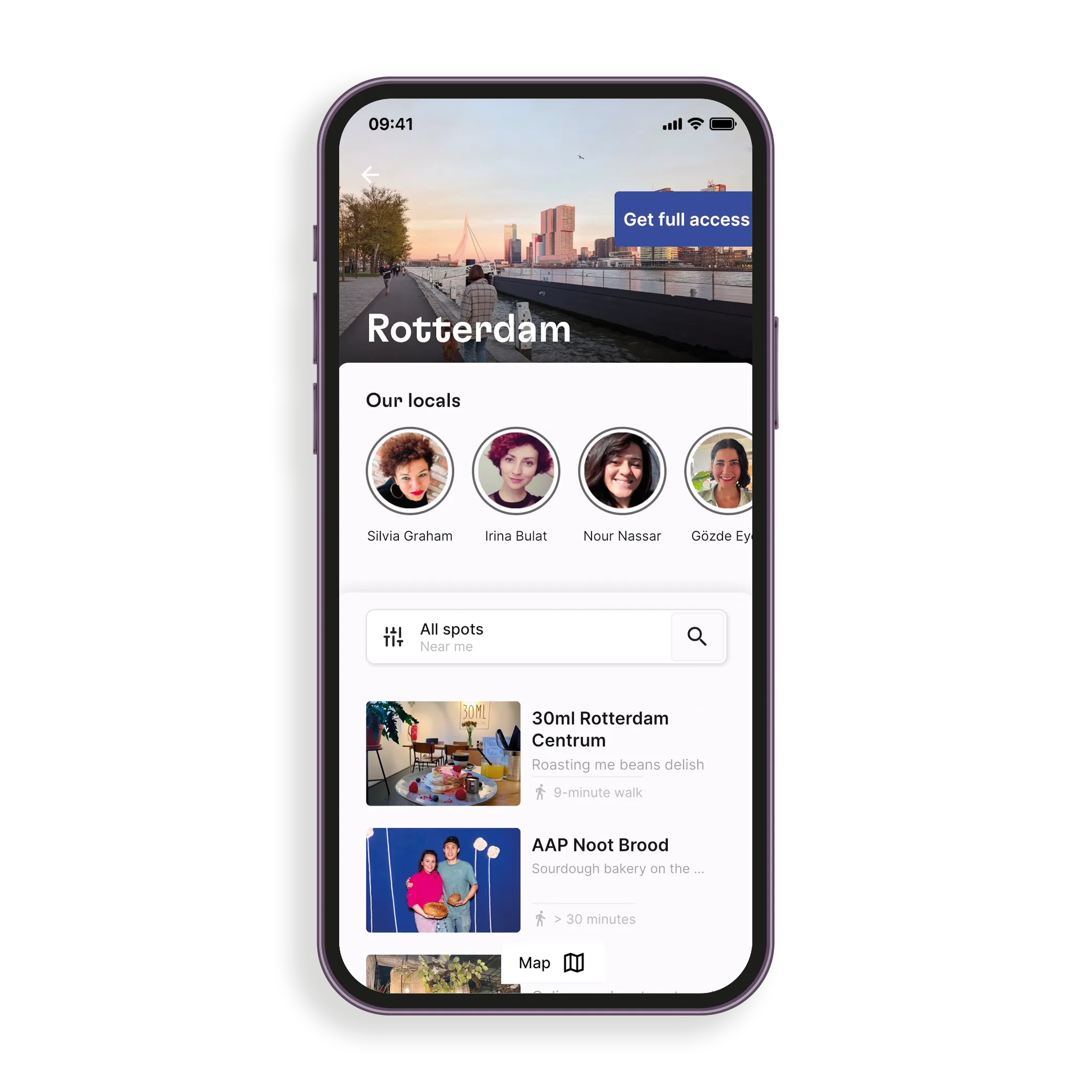 Spotted by Locals app — stadsoverzicht
