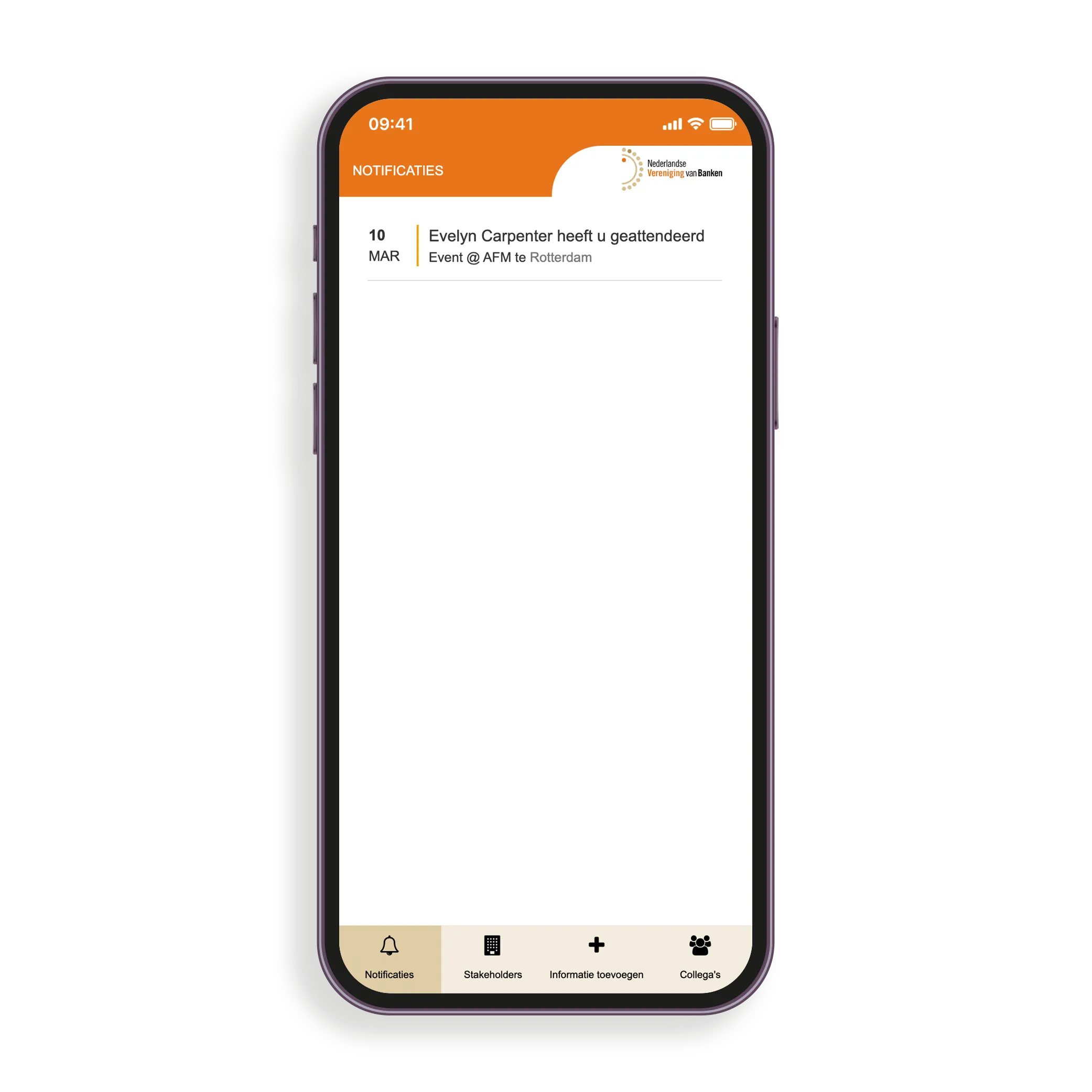 NVB Stakeholders app — notificaties en updates