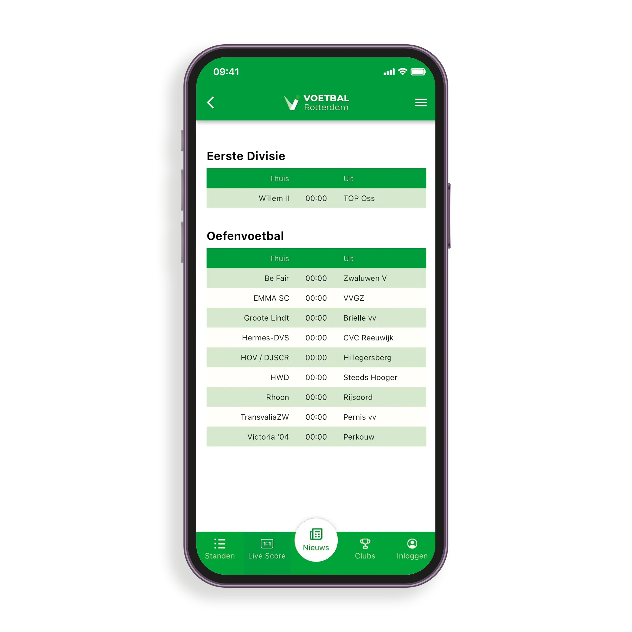 Voetbal Rotterdam app — live scores en uitslagen